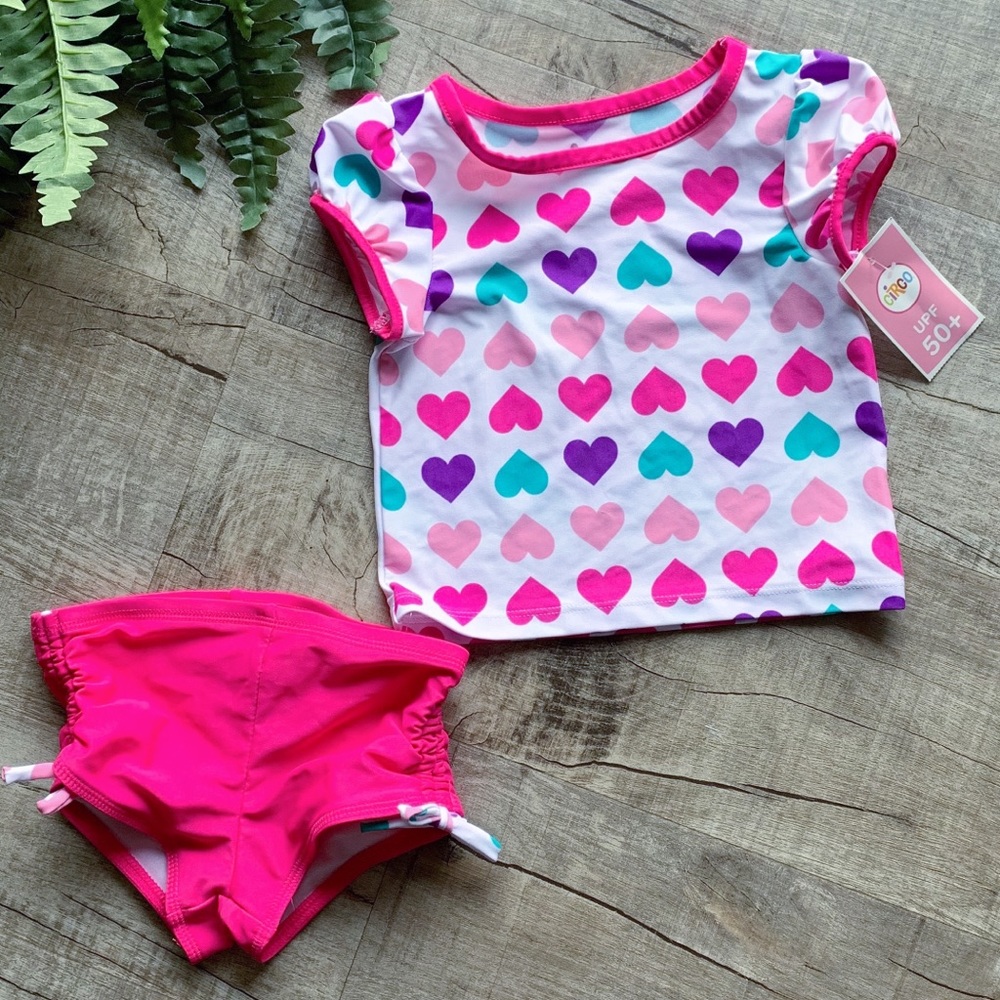 Circo White & Pink Hearts Two Piece
